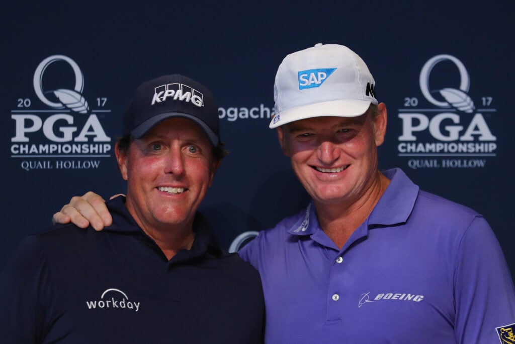 Phil Mickelson and Ernie Els at press conference